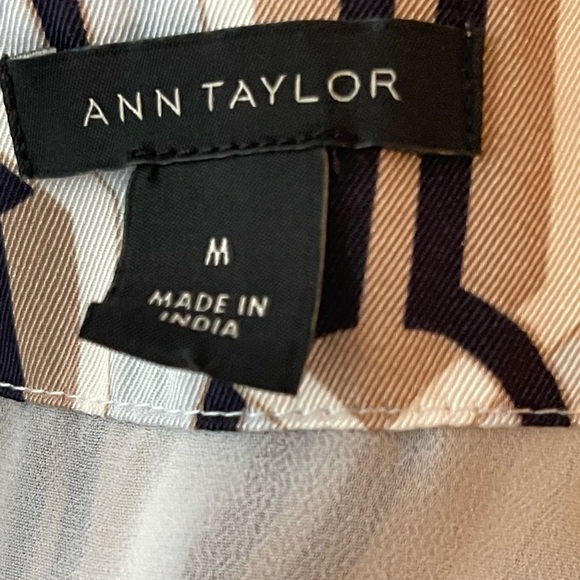 Ann Taylor Dress Size Medium Maxi Dress Blue and Tan - Picture 2 of 7